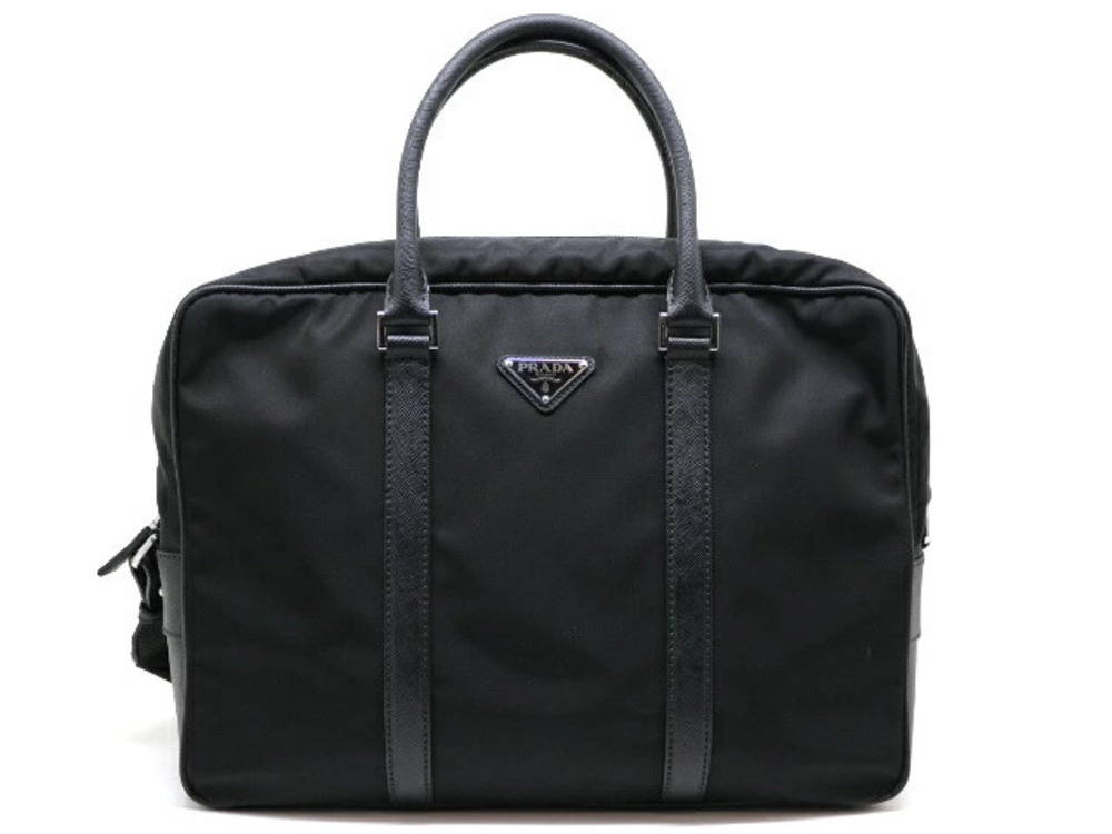 Prada Bag Business Briefcase Black Leather